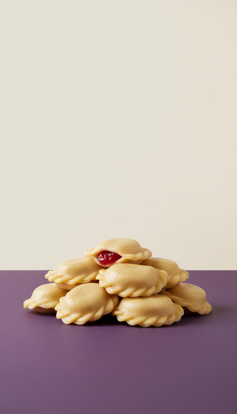 Cherry Vareniki with Sour Cream Drizzle