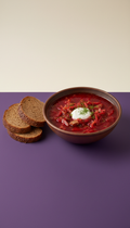 Borscht with Fresh Rye Bread