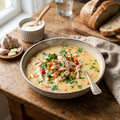 Romanian Chicken Soup with Sour Cream and Garlic